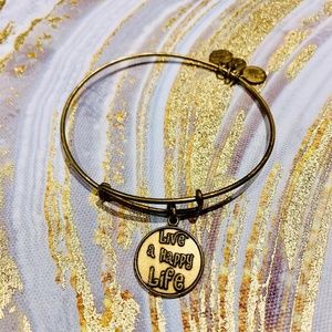 Alex and Ani 'Live a Happy Life' Charm Bangle